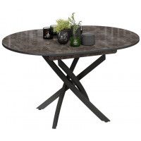 Стол обеденный DIAMOND Тип 3 d.1000(1380) ателье темный глянец/черный муар купить в Минске