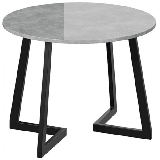 Стол обеденный DIAMOND Тип 4 ателье светлый глянец(серый)/черный муар