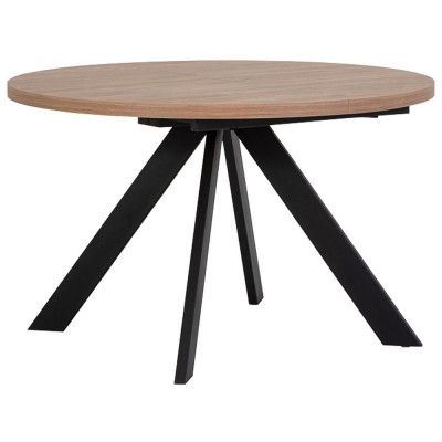 Стол обеденный ДЖАЗ 1200(1600)*1200 Дуб Канзас/Черная шагрень купить в Минске