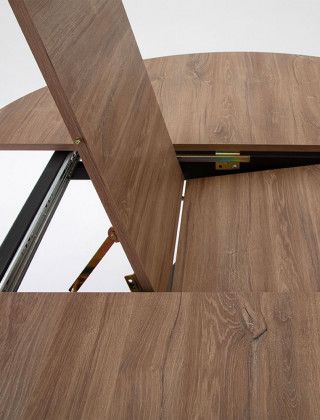 Стол обеденный ДЖАЗ 1200(1600)*1200 Дуб Канзас/Черная шагрень купить в Минске