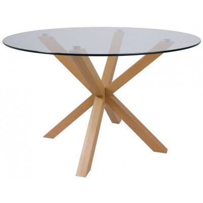 Стол AksHome DOLCE NEW d 120*75 стекло/дуб натуральный купить в Минске