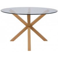 Стол AksHome DOLCE NEW d 120*75 стекло/дуб натуральный купить в Минске