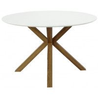 Стол AksHome DOLCE NEW d 120*75 белый/дуб натуральный купить в Минске