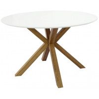 Стол AksHome DOLCE NEW d 120*75 белый/дуб натуральный купить в Минске