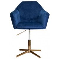 Стул AksHome DUBAI (Дубай) синий велюр/золото купить в Минске
