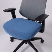 Кресло AksHome DYNAMIC (Динамик) серая сетка+ синяя ткань/черный полиамид купить в Минске