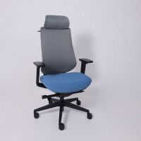 Кресло AksHome DYNAMIC (Динамик) серая сетка+ синяя ткань/черный полиамид купить в Минске