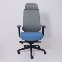 Кресло AksHome DYNAMIC (Динамик) серая сетка+ синяя ткань/черный полиамид купить в Минске