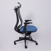 Кресло AksHome DYNAMIC (Динамик) серая сетка+ синяя ткань/черный полиамид купить в Минске