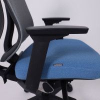 Кресло AksHome DYNAMIC (Динамик) серая сетка+ синяя ткань/черный полиамид купить в Минске