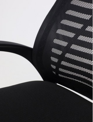 Кресло AksHome ELON (Элон) ткань/сетка, черный+сетка-черный