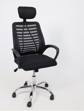 Кресло AksHome ELON (Элон) ткань/сетка, черный+сетка-черный