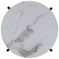 Стол журнальный Akshome ELY, белый мрамор/черный, d450*500 купить в Минске