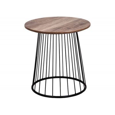 Стол журнальный FLIP, орех/черный, d 400*420 купить в Минске