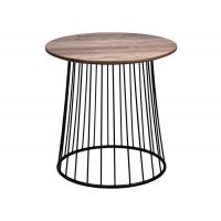 Стол журнальный FLIP, орех/черный, d 500*500