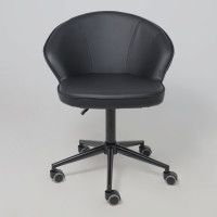 Кресло AksHome Foxy (Фокси) экокожа черный/черный купить в Минске