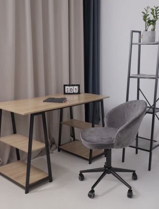 Кресло AksHome Foxy (Фокси) темно-серый шенилл Ote Canna 456/черный купить в Минске