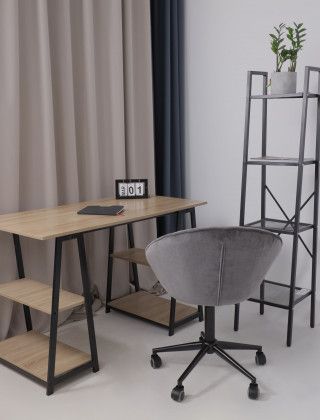 Кресло AksHome Foxy (Фокси) темно-серый шенилл Ote Canna 456/черный купить в Минске