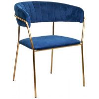 Стул AksHome GENEVA (Женева) синий велюр/золото