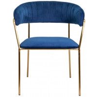 Стул AksHome GENEVA (Женева) синий велюр/золото купить в Минске