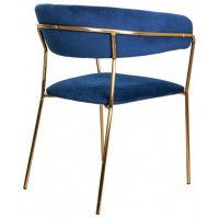Стул AksHome GENEVA (Женева) синий велюр/золото купить в Минске