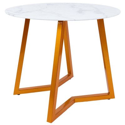 Стол журнальный AksHome GOLDIE мрамор/золотой купить в Минске