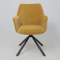 Кресло поворотное AksHome GRAFF (Графф) горчичный шенилл Ote Canna 273/черный купить в Минске Кресло поворотное AksHome GRAFF (Графф) горчичный шенилл Ote Canna 273/черный купить в Минске