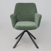 Кресло поворотное AksHome GRAFF (Графф) зеленый шенилл Ote Canna 355 /черный купить в Минске