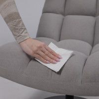 Кресло поворотное AksHome GRANDE (Гранде) серая ткань Linen Fabric-11/черный купить в Минске