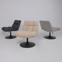 Кресло поворотное AksHome GRANDE (Гранде) серая ткань Linen Fabric-11/черный купить в Минске