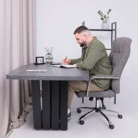 Кресло Akshome HARMONY (Хармони) серая ткань/хром купить в Минске