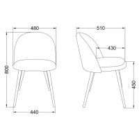 Стул AksHome HONNOR (Хонор) синий велюр HLR-64/черный купить в Минске
