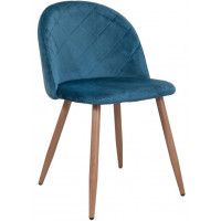 Стул AksHome HONNOR (Хонор) голубой велюр HLR-62/дуб