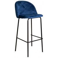 Стул барный AksHome ICON (Айкон) синий велюр HLR 64/черный