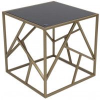 Стол журнальный ИМПЕРИАЛ 500*500*500 черный/золотой