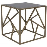 Стол журнальный ИМПЕРИАЛ 500*500*500 черный/золотой купить в Минске