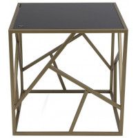 Стол журнальный ИМПЕРИАЛ 500*500*500 черный/золотой купить в Минске