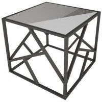 Стол журнальный ИМПЕРИАЛ 500*500*500 зеркало/черный