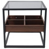 Стол журнальный Akshome JACOMO, орех темный/черный, 500*500*500 купить в Минске