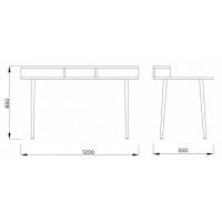 Стол письменный AksHome JASPER (Джаспер) серый/бук купить в Минске Стол письменный AksHome JASPER (Джаспер) серый/бук купить в Минске