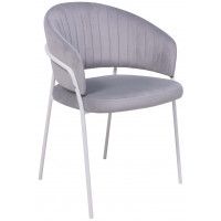 Кресло JUST (Джаст) серый VELUTTO 52 / белый