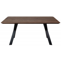 Стол КАТМАЙ, обеденный  160*85*75 дуб мореный/черный купить в Минске