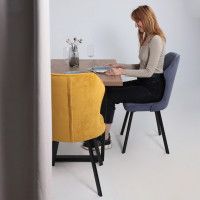 Стул AksHome КАВРУС U-R Nessi Cosmic 16 джинсовый велюр/черный купить в Минске