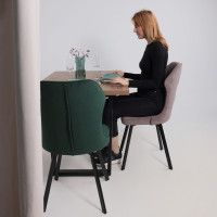 Стул AksHome КАВРУС U-R Nessi Dove 05 серо-коричневый велюр/черный купить в Минске