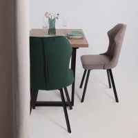 Стул AksHome КАВРУС U-R Nessi Dove 05 серо-коричневый велюр/черный купить в Минске