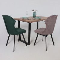 Стул AksHome КАВРУС U-R Nessi Dove 05 серо-коричневый велюр/черный купить в Минске