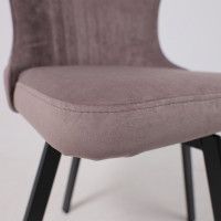 Стул AksHome КАВРУС U-R Nessi Dove 05 серо-коричневый велюр/черный купить в Минске