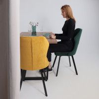 Стул AksHome КАВРУС U-R Nessi Jungle 11 темно-зеленый велюр/черный купить в Минске