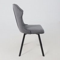 Стул AksHome КАВРУС U-R Seven 012 серый велюр/черный купить в Минске