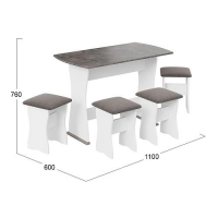 Обеденная группа Тип 1, ателье темный/иск. замша Stone купить в Минске Обеденная группа Тип 1, ателье темный/иск. замша Stone купить в Минске